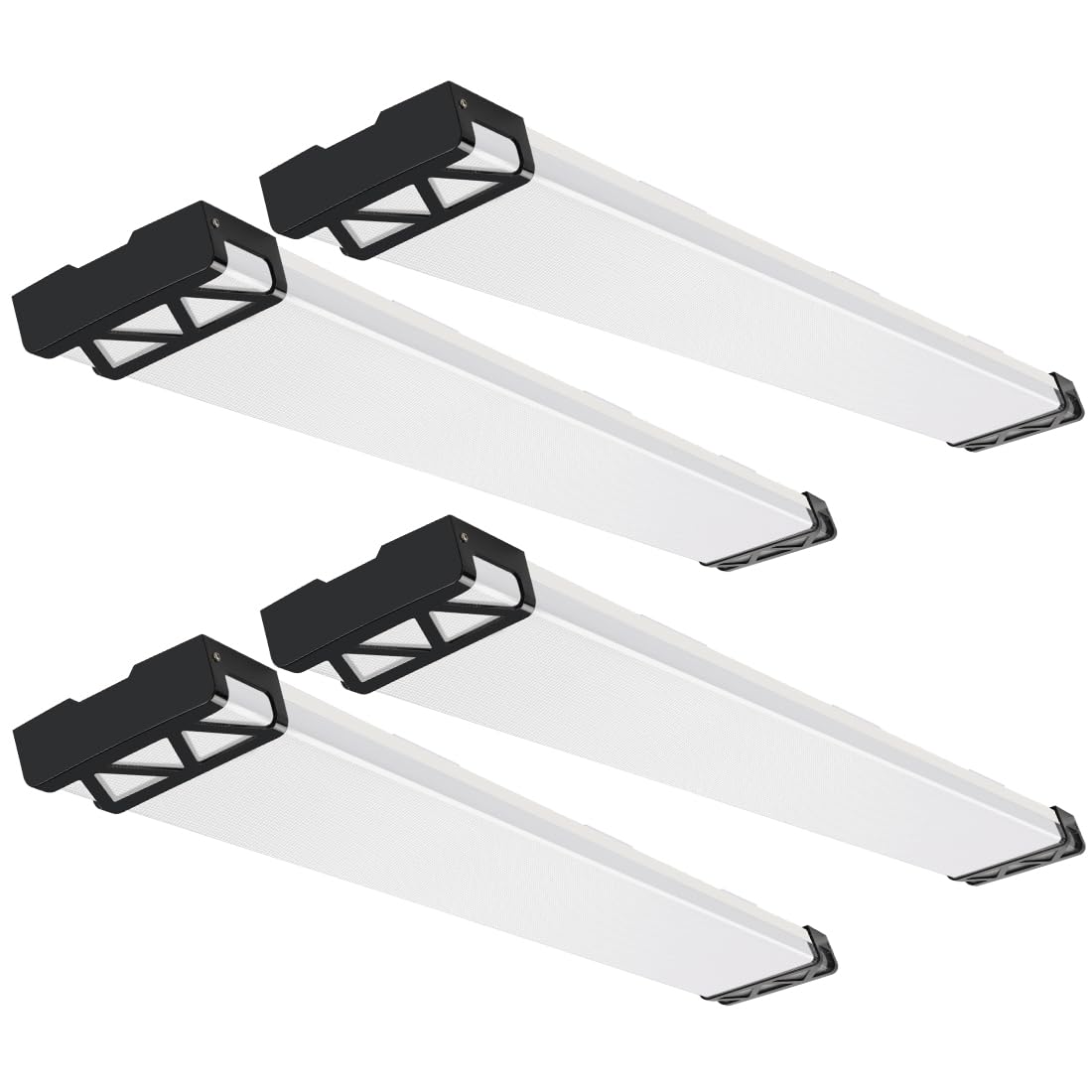 DAKASON 4FT LED Shop Lights for Garage Ceiling with Night Lighting, 48in LED Wraparound Light 75/65/55W 3/4/5000K Selectable, LED Ceiling Light Surface Mount for Office Workshop 4Pack