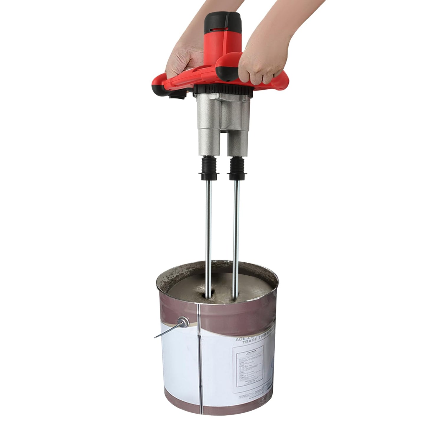 DYNAMI Double Paddle Concrete Mixer Electric Mortar Stirrer,2800W Double-handle Electric Cement Mixer,High Low 6 Adjustable Speed,for Mixing Mud, Cement, Mortar, Paint, Fodder