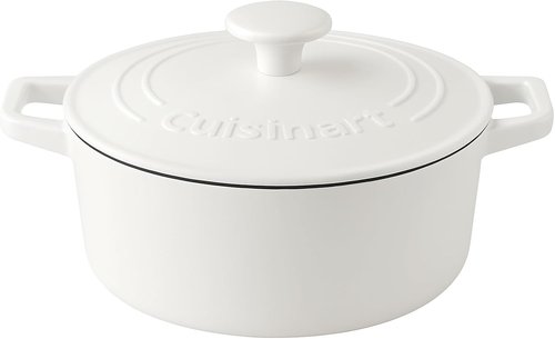 Cuisinart Enameled Cast Iron Round Casserole - 7-Quart White Cookware for Perfect Meals