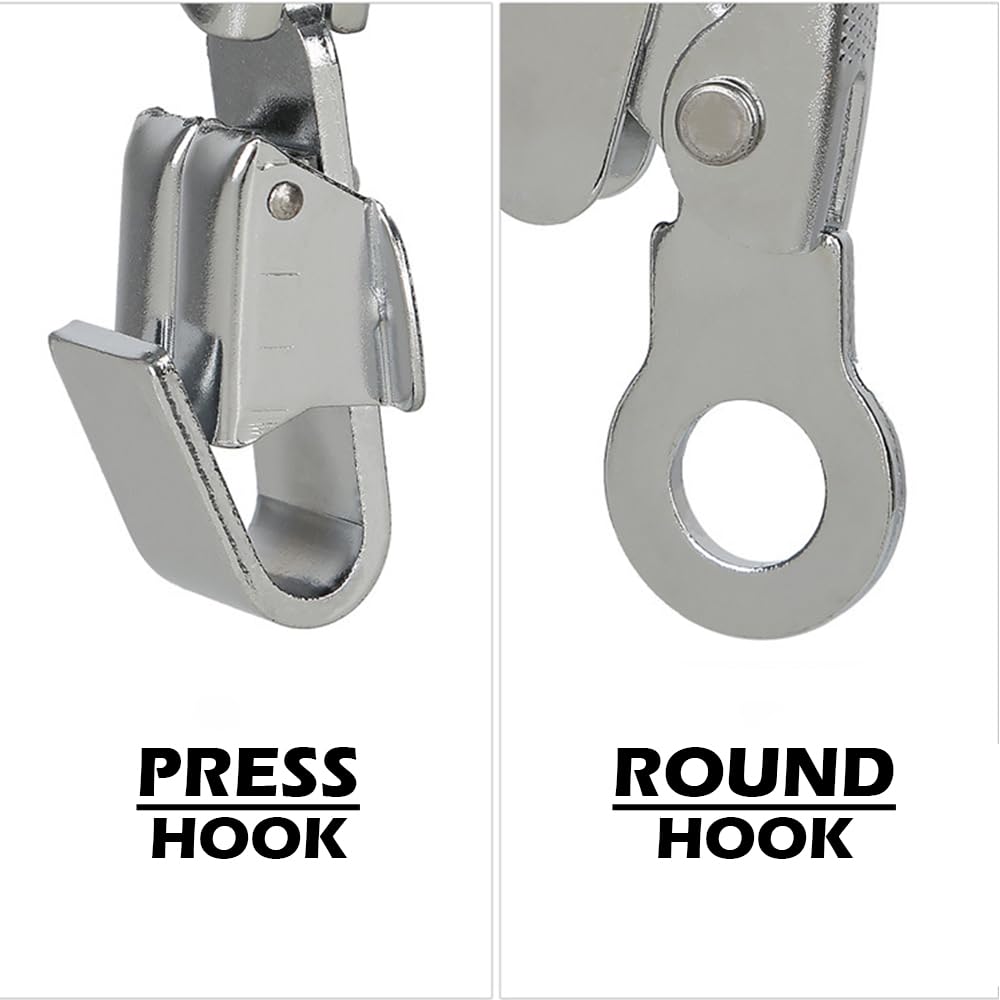 YERGOFE Climb Self Locking Rope Grab - Alloy Steel, Safety Protection 25 kN(Aprx 300LB), Used with 5/8’’ Lifeline Rope, for Construction, Climbing, Fall-Protection (Round Lock)