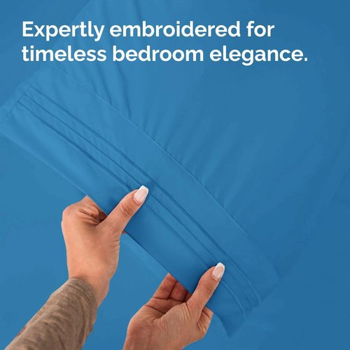 King Pillow Cases by [Brand Name] - Ultra Soft Hotel Quality Covers | Cozy, Wrinkle-Free & Fade Resistant - Denim Blue, Set of 2