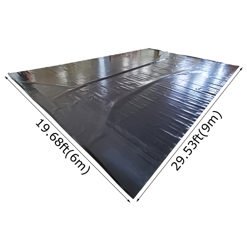 PreAsion Pond Liner 20ft ×30ft HDPE Black Pond Liner Large Garden Pond Liners Flexible Skins Lining for Koi Ponds Fountains Fish Pool Water Gardens 0.3mm/12mil Thickness