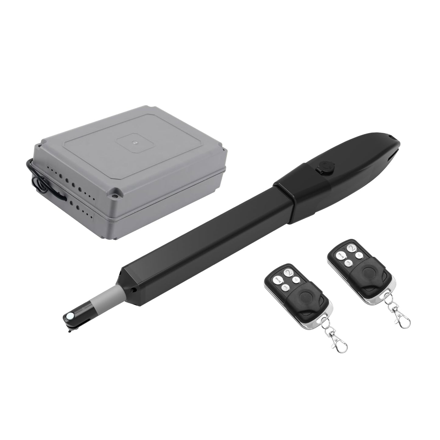 JUJIANG Automatic Gate Opener with Remote Complete Kit for Single Swing Gate Up to 770lb 16FT, Electric Gate Openers Medium Duty Single Swing Gate Opener Automatic Gate Motor 60W AC Powered PKM-C026