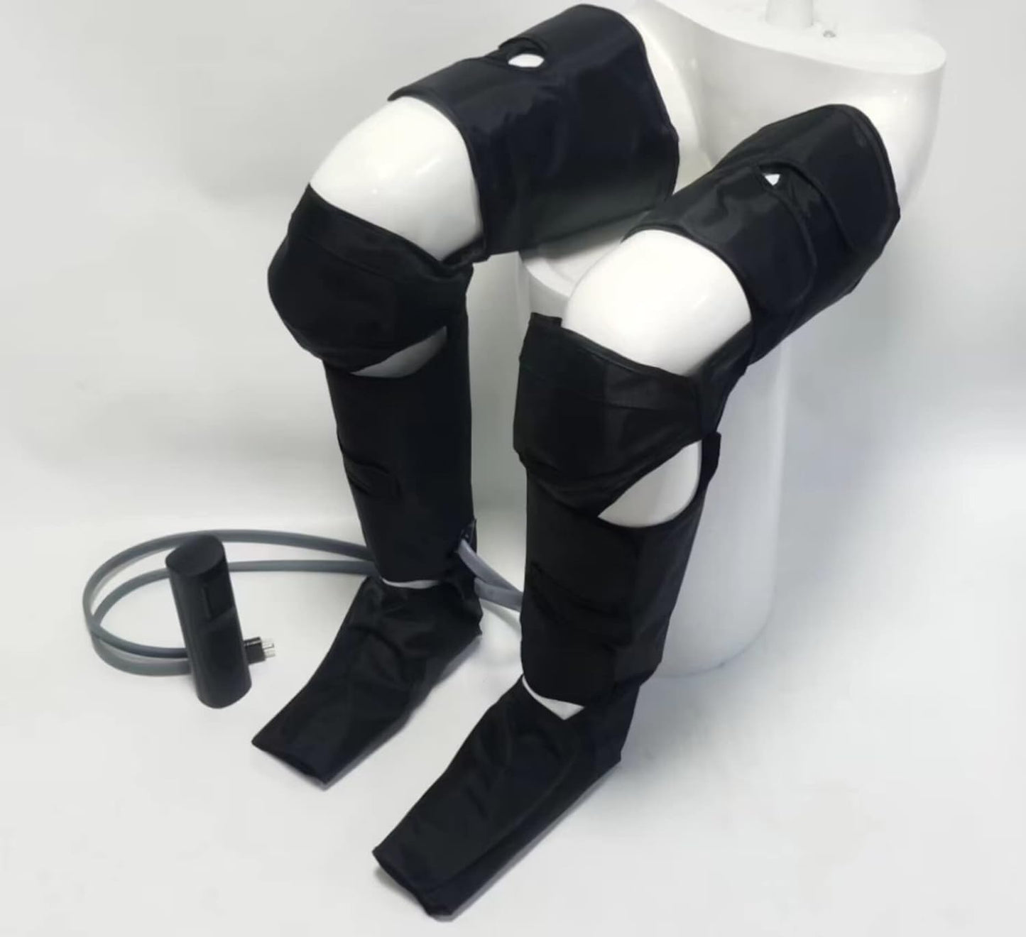 FinityPro FSA Air Compression Leg Massager for Circulation and Pain Relief, Full Leg Compression Boots with Adjustable Extension Straps for Foot Calf Thigh, 3 Modes & 20-Min Auto Shut-Off