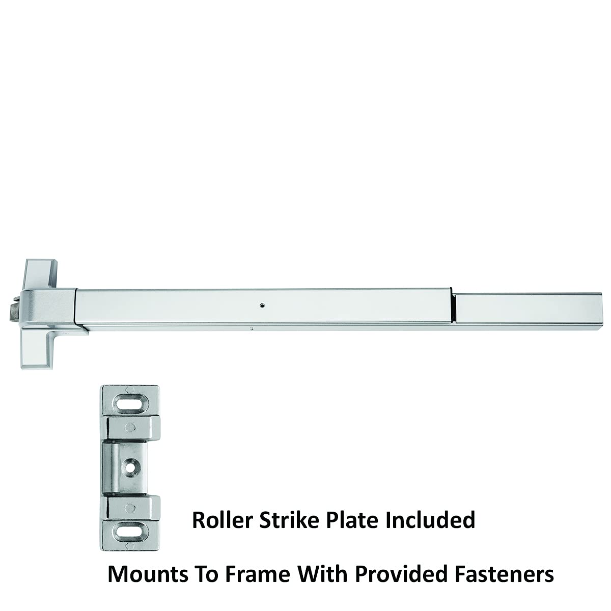 Dynasty Hardware Push Bar Panic Exit Device for Emergency Exit Doors, Aluminum Finish Commercial Panic Bar Door Handle, Push Bar for Exit Door, Panic Bar Lock, Push Bar Door Handle for Safety