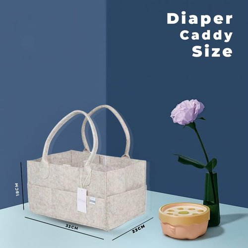 Diaper Caddy - Versatile Nursery Storage Bin & Car Organizer for Diapers & Baby Wipes