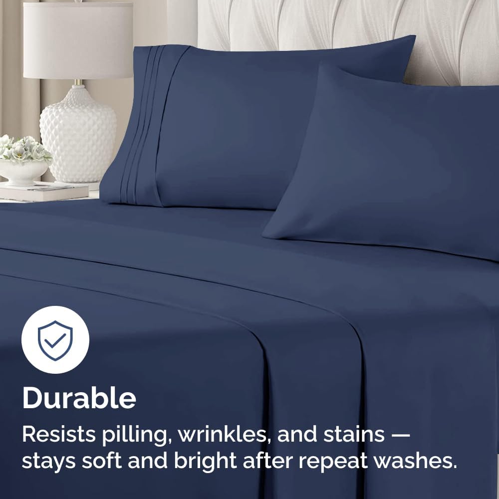 Queen Pillow Cases by [Brand Name] - Ultra Soft Hotel Quality Covers | Wrinkle-Free & Fade Resistant - Navy Blue, Set of 2
