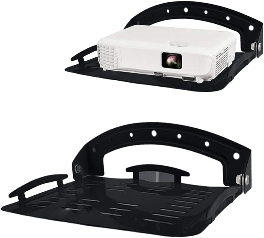 UineHiot 90-Degree 8.8lbs, Floating Shelf for Projector Wall Mount, Foldable, Loading Capacity Black