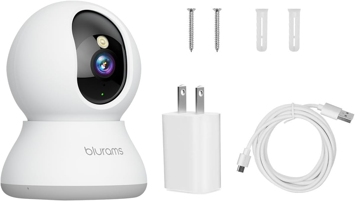 blurams 2K, 360-degree 2-Way Security Camera Baby Monitor Dog Camera for Home Security w/Smart Motion Tracking, Phone