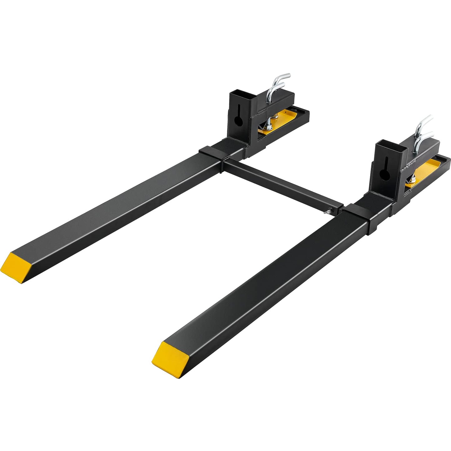 VEVOR Pallet Forks, 4000 lbs Clamp on Pallet Forks, 60" Total Length Heavy Duty Pallet Forks with Adjustable Stabilizer Bar, Tractor Bucket Forks for Loader Bucket Skid Steer Tractor