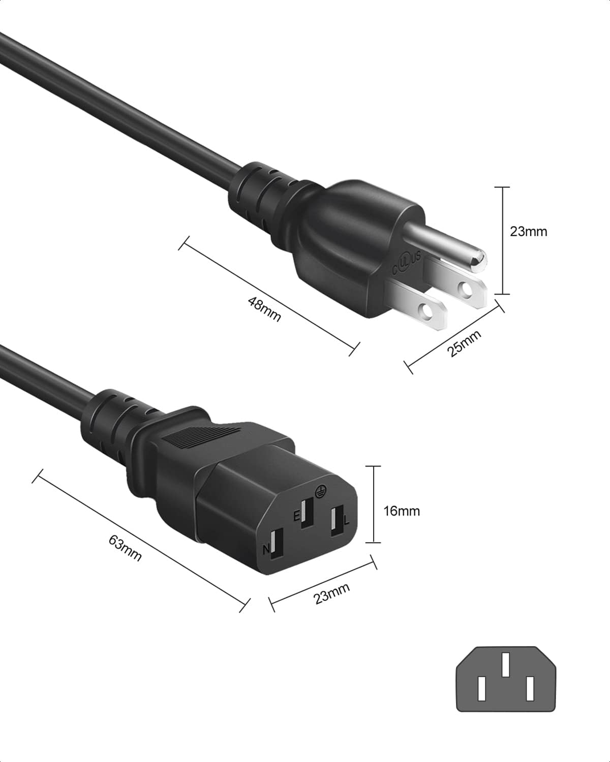 Lenmu Mica 3 6 AC Power Cord for Vibration Plate Walking Pad Treadmills Ellipticals Fitpulse Lifepro Hurtle Fitness