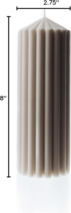 LAWA Ribbed Peak Pillar Candle - Large Beautiful Handmade Pillar Scented Soy Wax Candle Elegant Bubble Aesthetic Candle Housewarming Gift Home Room Shelf Decor Idea White (Medium, White)