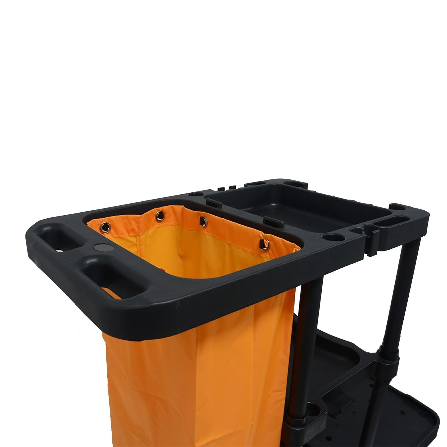 tonchean 3-Tier Janitorial Cart with 25 Gallon Vinyl Bag, Rolling Housekeeping Cleaning Cart, Large Capacity Utility Trolley for Business, School and Office
