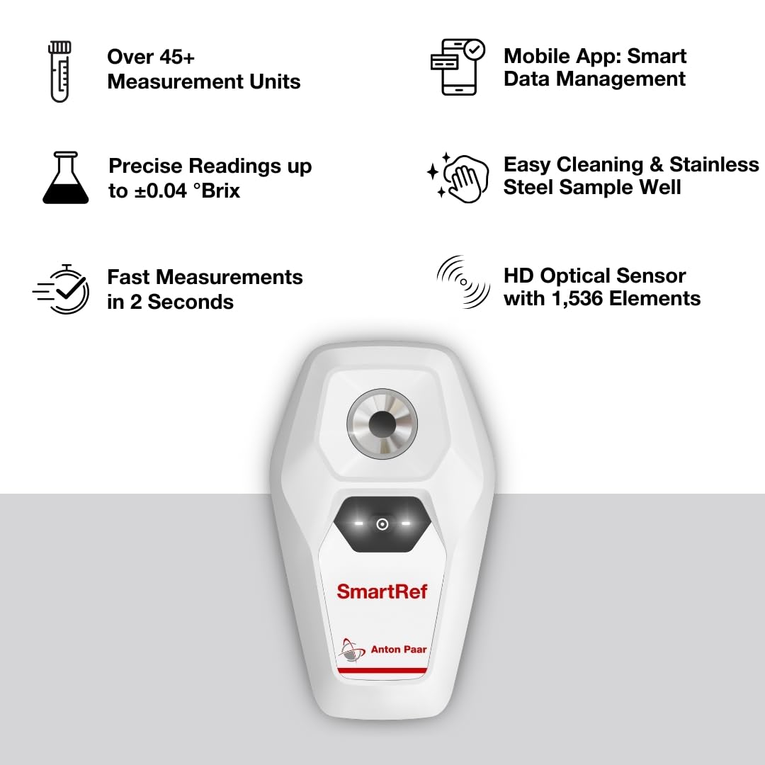 SmartRef Digital Refractometer by Anton Paar – Antifreeze & Coolant Tester, Ethylene Glycol, Propylene Glycol, Freezing Point, Temperature, Refractive Index, Cutting Oil, Cutting Fluid, Portable, HVAC