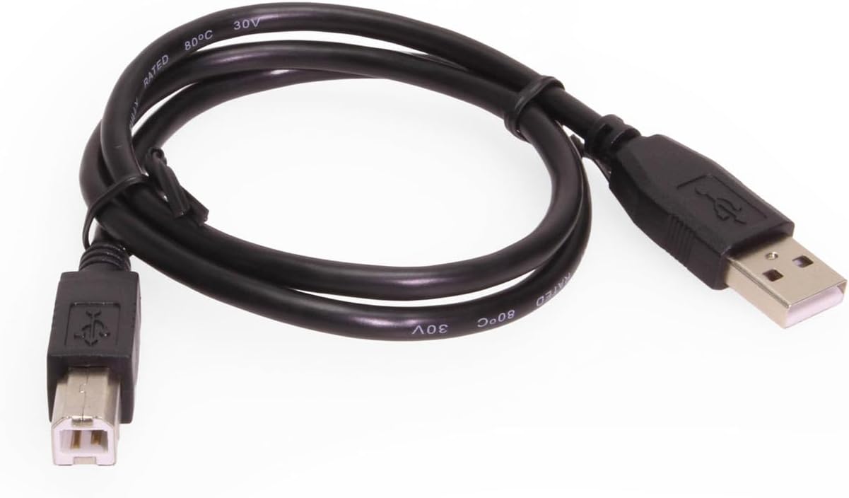 2ft. 2.0 USBGear Black USB A to B Device Cable