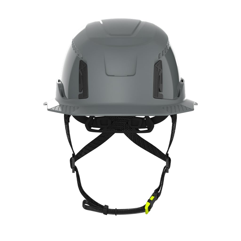 HexArmor |MIPS Safety System Fill-Brim Vented, 4-pt Chin Strap Hard Hat | Ceros XT400 Type 2 Class C Safety Helmet | Grey
