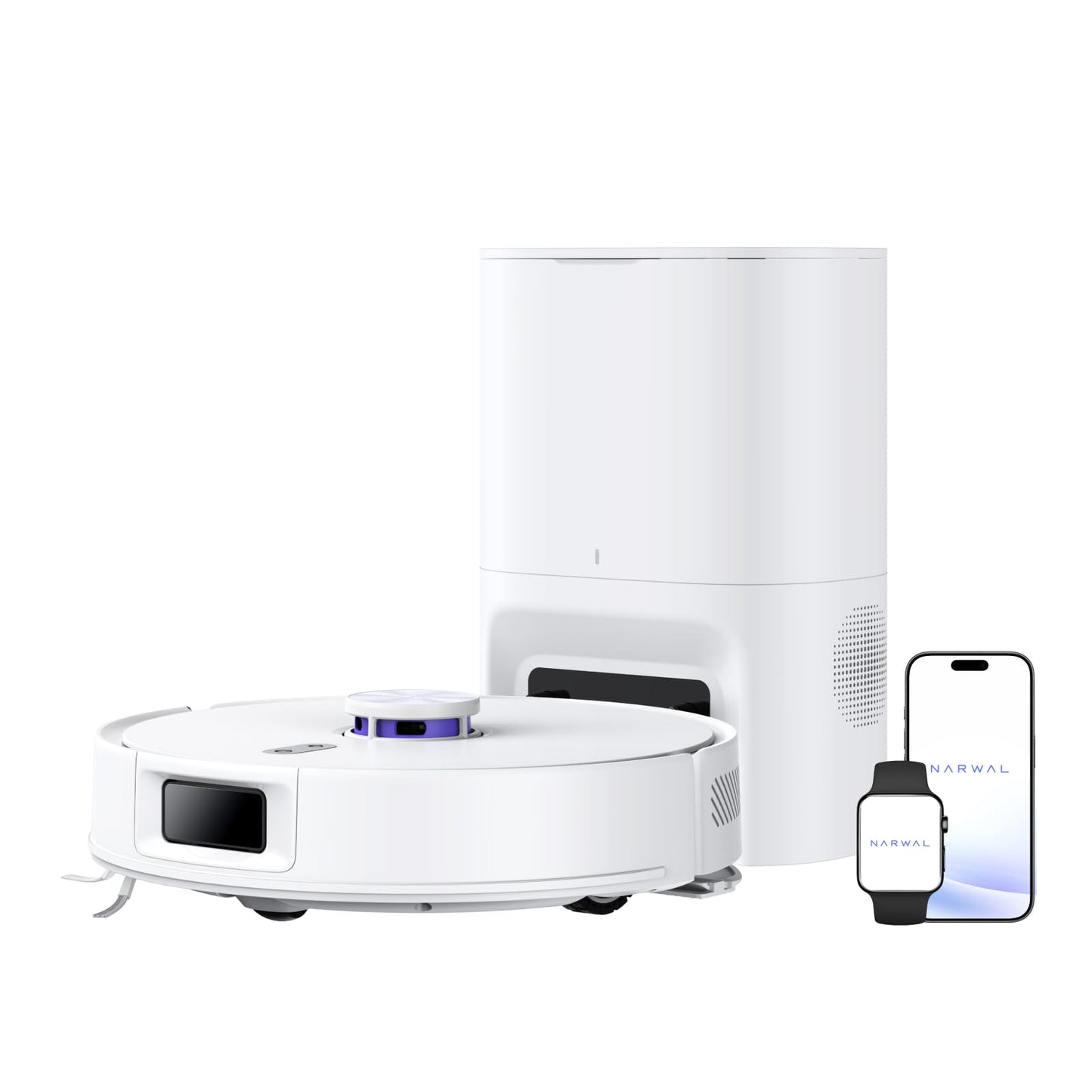 NARWAL Freo S Robot Vacuum and Mop Combo, 8000Pa Suction, 180 Days Hands-Free,Self-Emptying Base, LDS Navigation & Obstacle Avoidance, App & Voice Control, Quiet, for Pet Hair, Hard Floors & Carpets