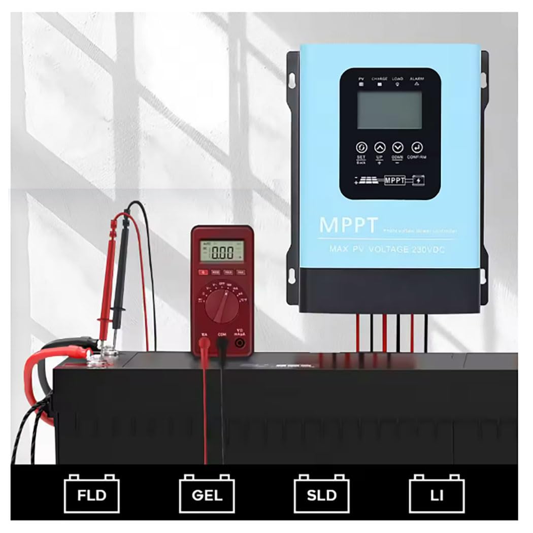 SOGTICPS 120A MPPT Solar Charge Controller,12V 24V 36V 48V 60V 72V 84V 96V Solar Battery Regulator PV Max 230V for Sealed Lead Acid Gel and Lithium Battery