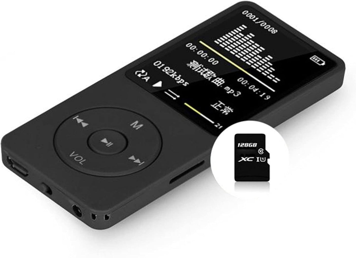 Lovskoo Mp4 70 128GB, Mp3 Mp3 Mp4 Player with Headphone Hours Playback, Up to Player for Sports, Travelling Portable