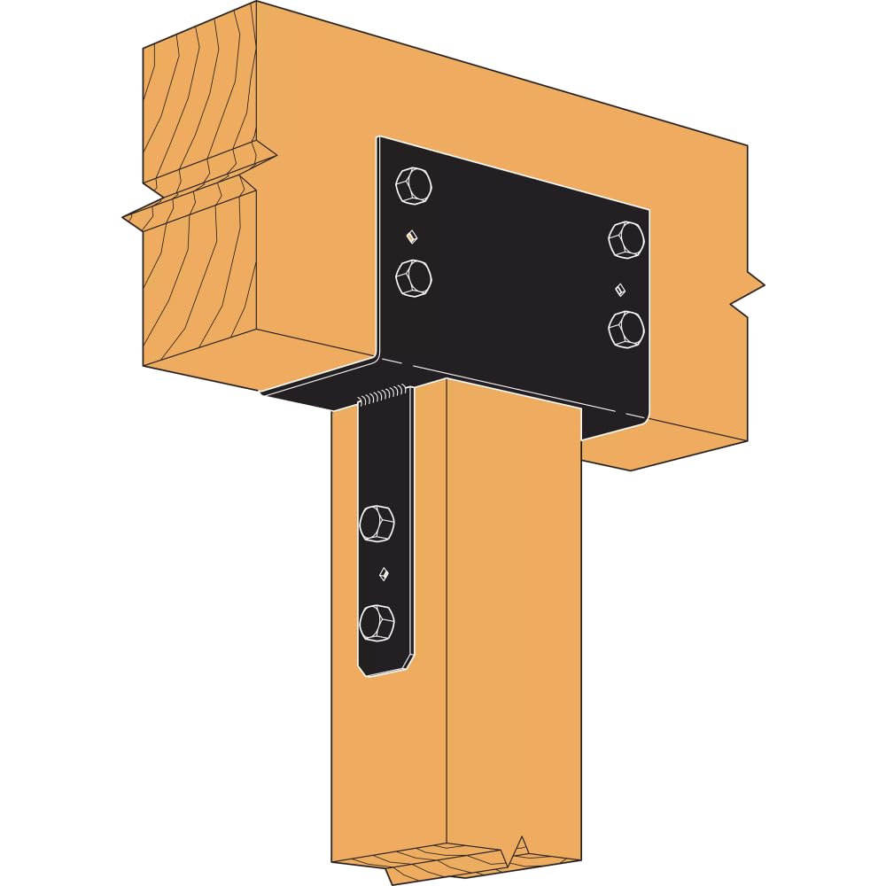 Simpson Strong-Tie CC66PC CCPC Black Powder-Coated Column Cap for 6X Beam, 6X Post