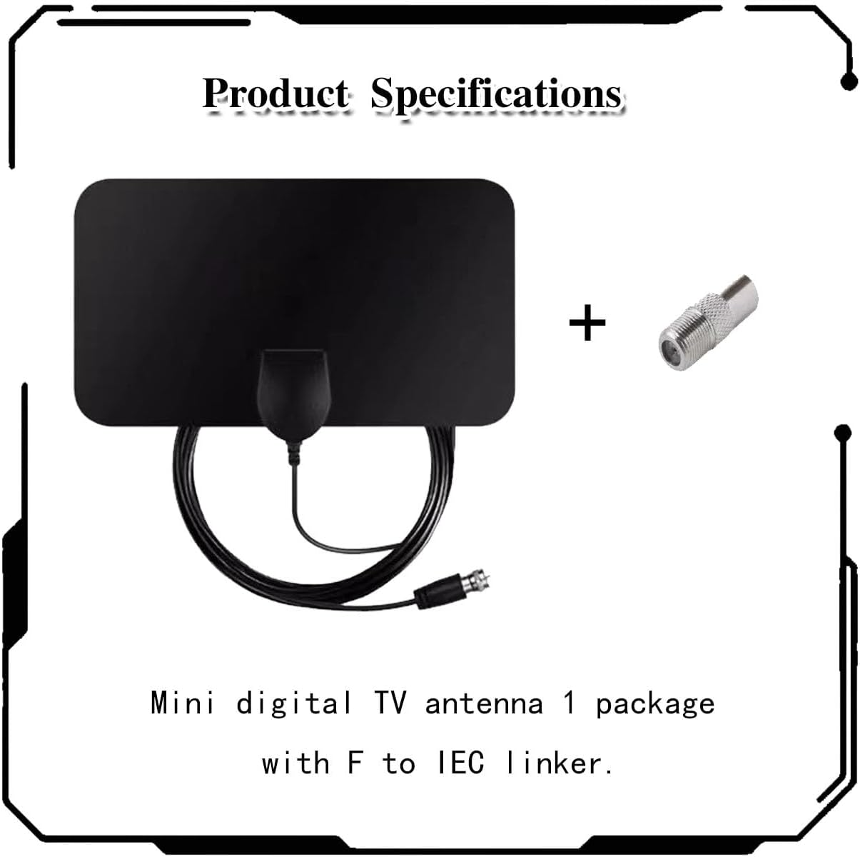 ZBJBinCH 4K 200 Indoor TV Aerial Antenna, TV Antenna, Booster with Strong Signal, HD Digital Antenna with Miles Long