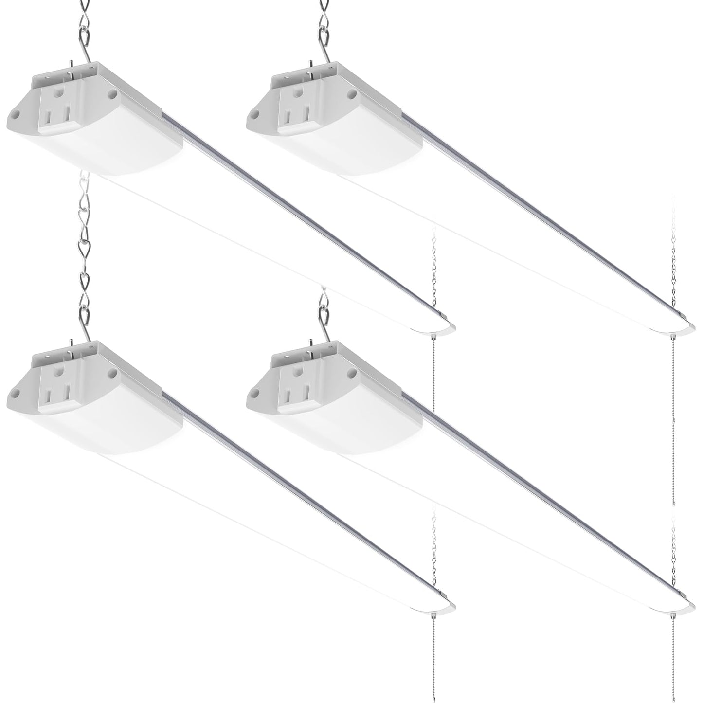 Barrina BS84 LED Shop Lights for Workshop 4FT, 84W, 10000LM, 5000K Linkable Light Fixture for Garage, Basement, Hanging or Flush Mount, 4 Packs, White