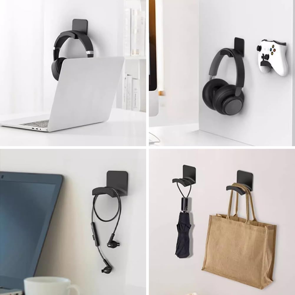 Vornetil Headset Headset Headphone Hanger Holder, Universal Wall Mount Hook Strong Adhesive Desk Hook Stand