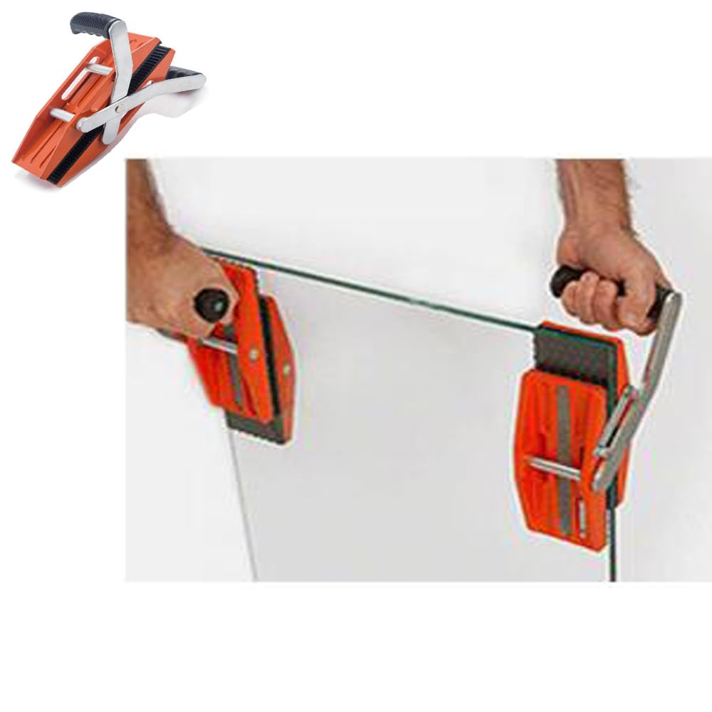 2-Pack Heavy Duty Granite Lifting Clamps - 800 lbs Load Capacity, Double-Handed Stone Panel Lifters with Rubber-Lined Jaws for Safe Handling of Marble, Glass, Plywood, Slabs & Countertops