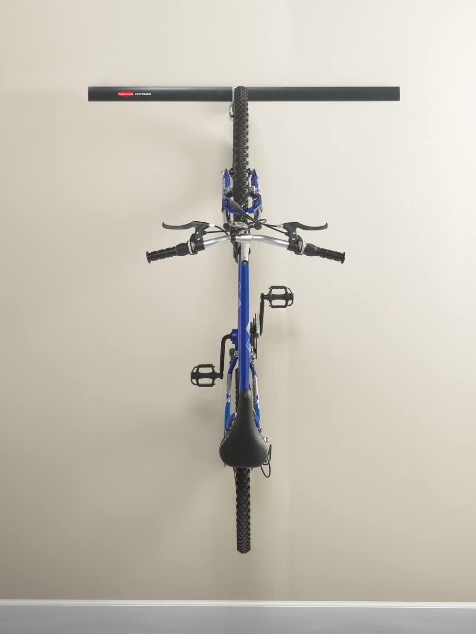 Rubbermaid FastTrack Vertical Bike Hook - Heavy-Duty Wall Mount Storage, Holds Up to 50 Pounds, Black