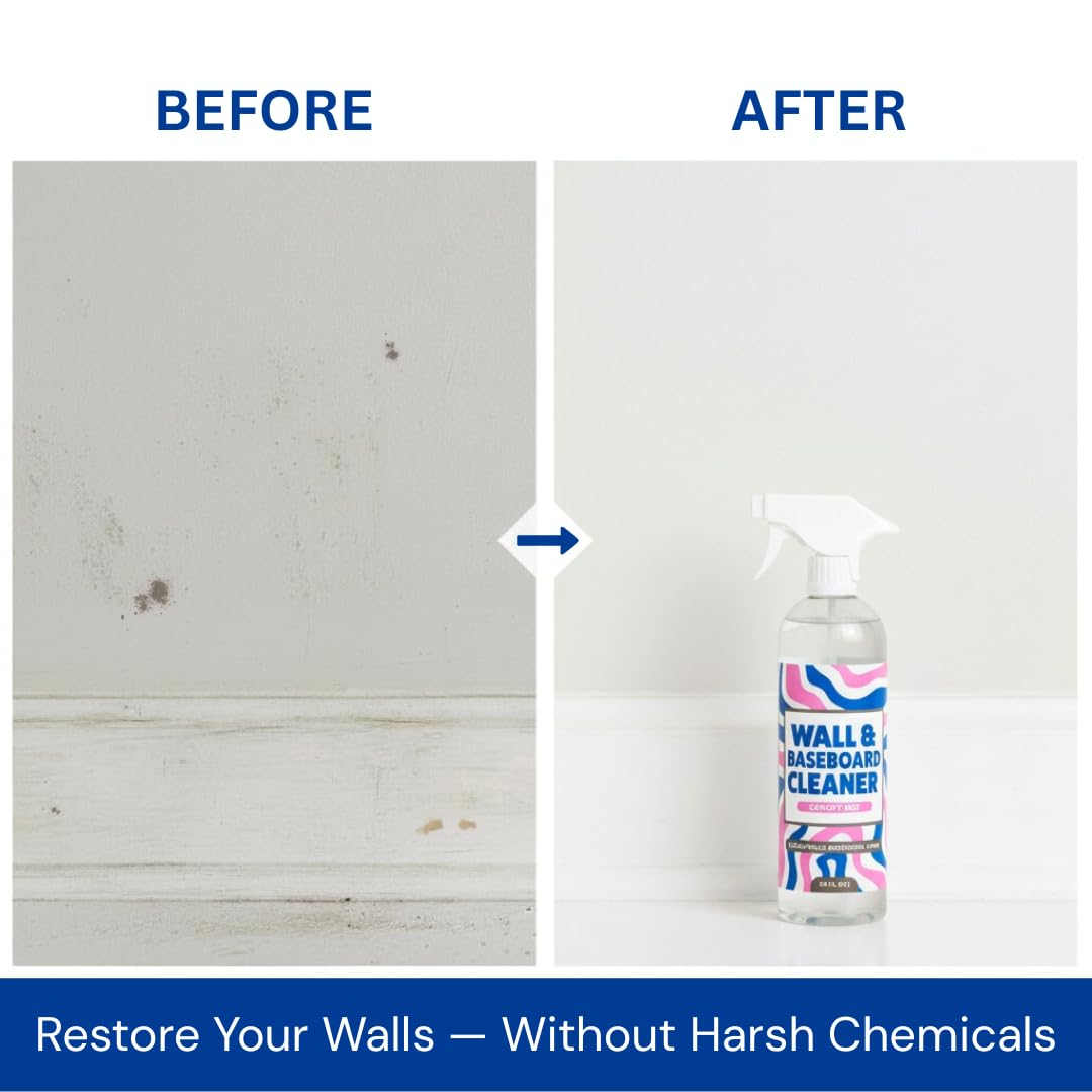 812 Wall & Baseboard Cleaner Spray – Safely Cleans Painted Walls, Baseboards, Kitchen Cabinets, Doors & More | Family & Pet Friendly | Made in America | 24oz.
