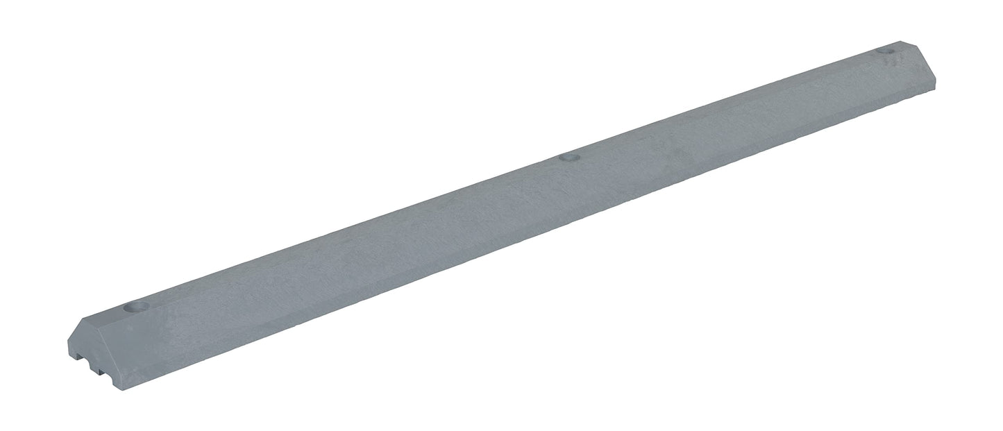 Vestil CS-33-G Recycled Plastic Car Stop, 72" Length X 6" Width X 3.25" Height, Gray, Small