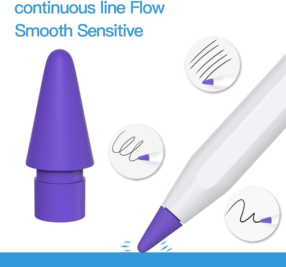 AWINNER 1st 2nd Pen Tip Compatible with Apple Pencil Tips & Generation Color Nib (Red/Yellow/Purple/Pink/Cyan)