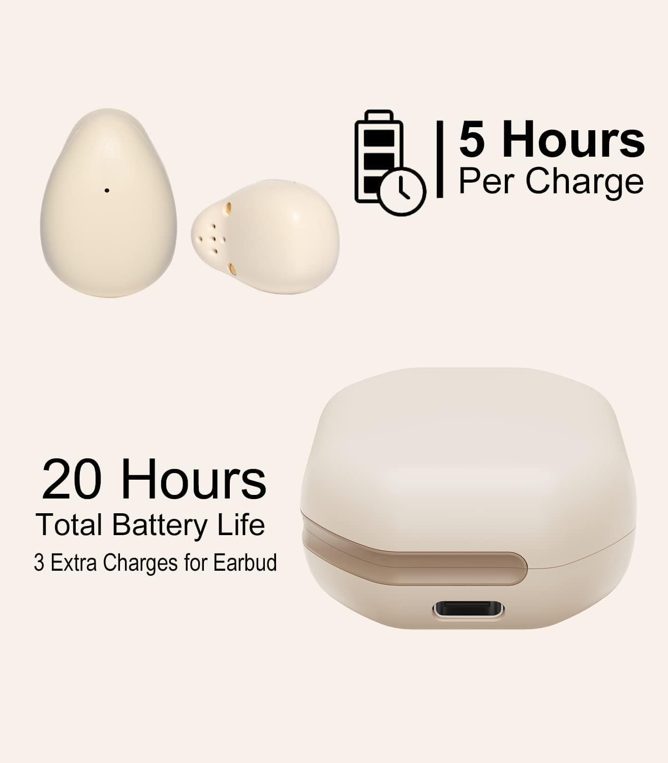 Z1, Extra-Small Wireless Earbuds for Small Ears Semi-in Ear Bluetooth Invisible Headphones, Low-Profile & Lightweight