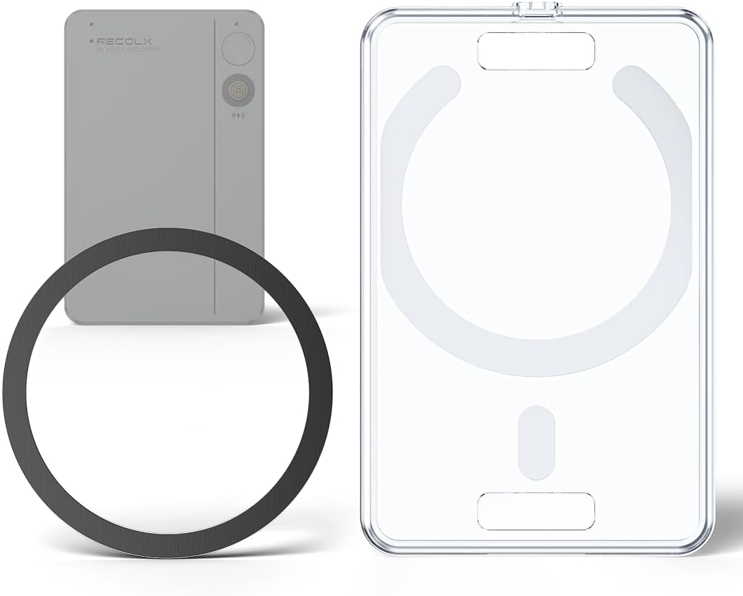 RECOLX AI Voice Recorder Replacement Protective Case with Magnetic Ring for Meetings & Interviews