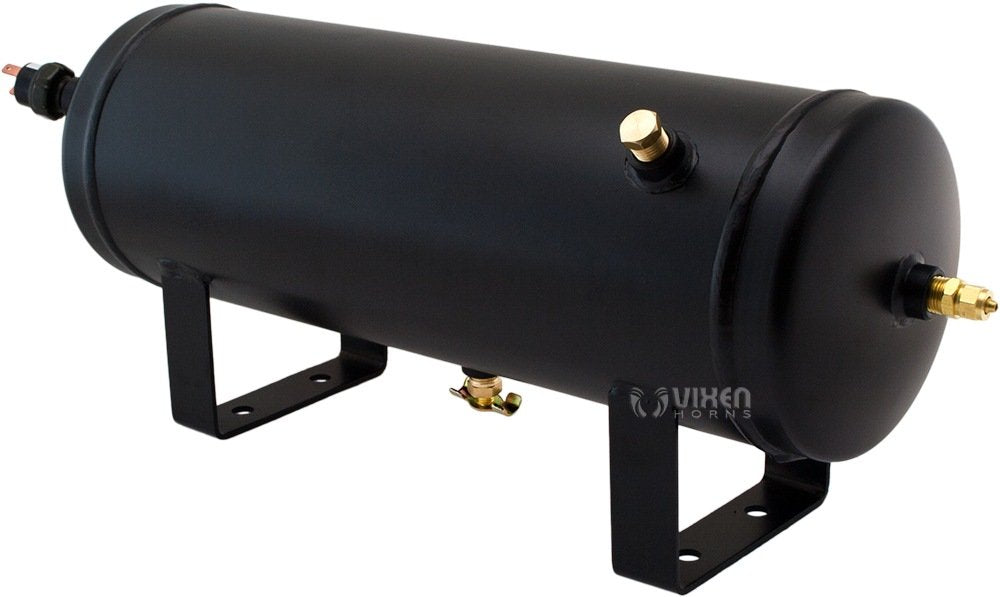 Vixen Horns 1.5 Gallon (5.6 Liter) Train/Air Horn Tank with 200 PSI Compressor Onboard System/Kit 12V VXO8315B