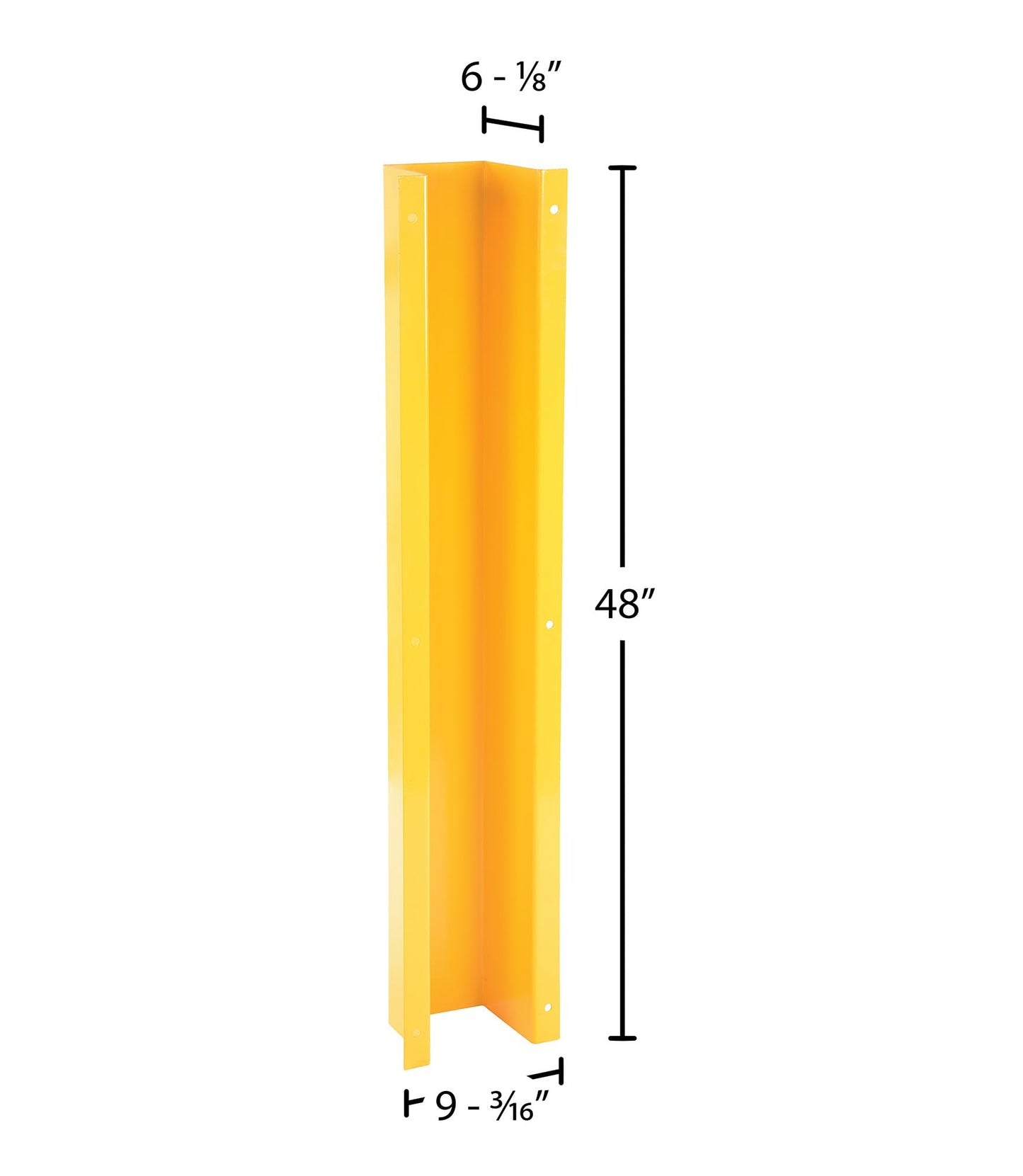Vestil DSG-48 Pipe and Downspout Protector, Steel, 9-3/16" Width, 48" Height, 6-1/8" Depth