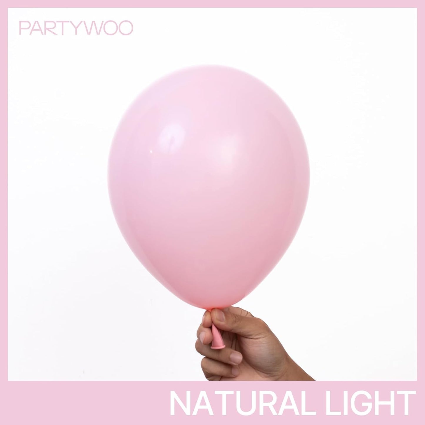 PartyWoo Light Pink Balloons - 140-Piece Pastel Balloon Arch Kit for Baby Showers & Birthdays | Various Sizes