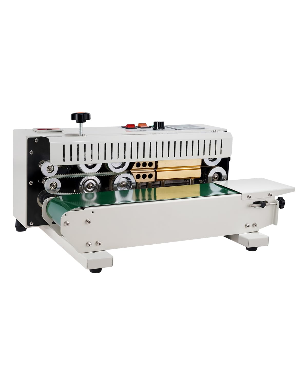 VEVOR Continuous Bag Band Sealing Machine FR900K Band Sealer Machine with Digital Temperature Control Horizontal Bag Sealer for 0.02-0.08 mm Plastic Bags Continuous Band Sealer w/Printing Function