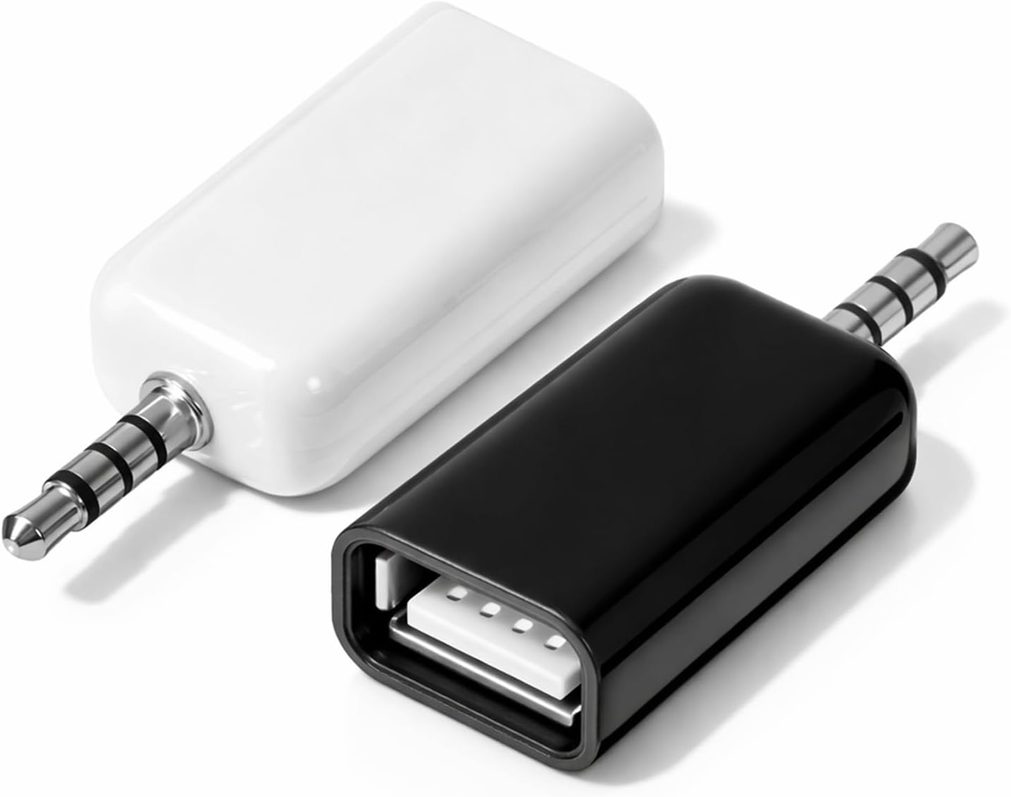 Jxiwfvl 2 3.5mm Mp3 PCS Aux to USB Adapter - USB Female to Jack Audio Adapter for Flash Drive Car CD Player, Music
