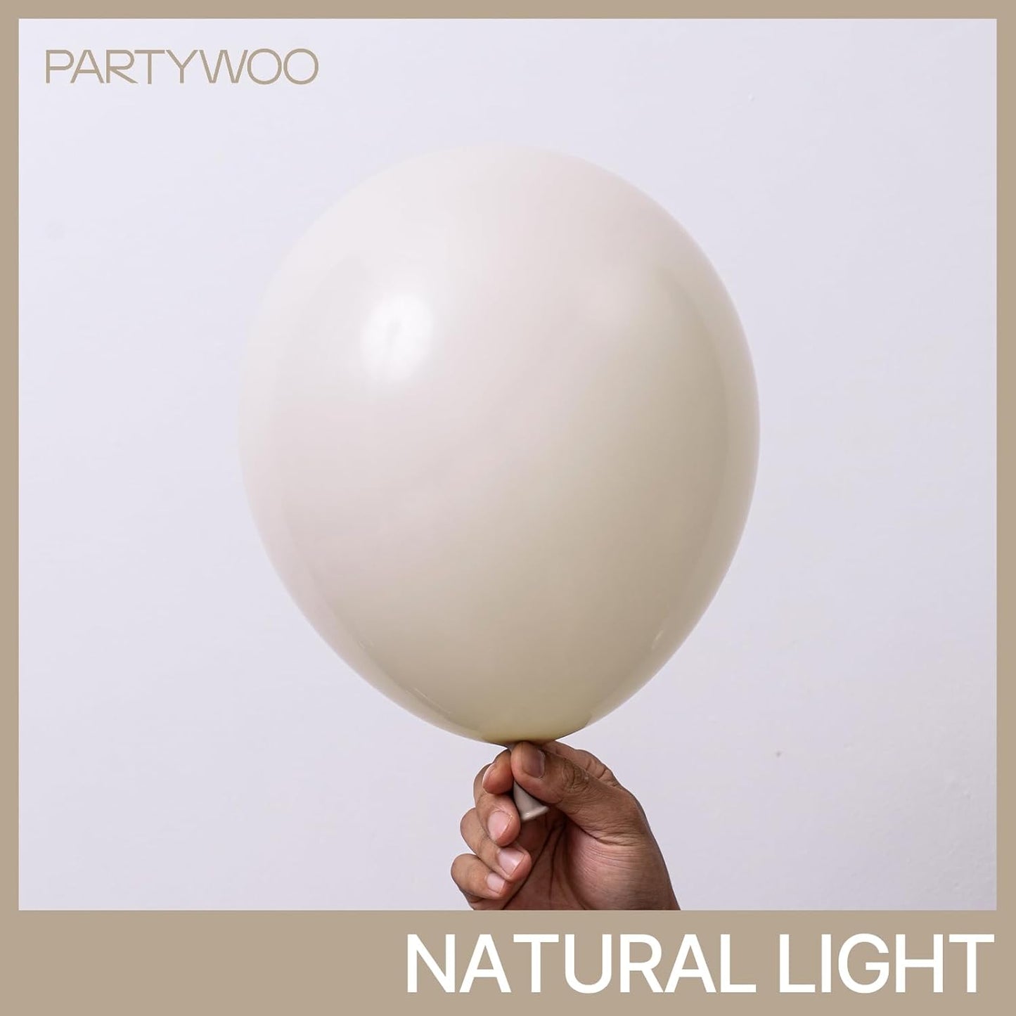 PartyWoo White Sand Balloons - 155-Piece Boho Neutral Balloon Arch Kit | 18", 12", 10", 5" Sizes for Weddings & Events