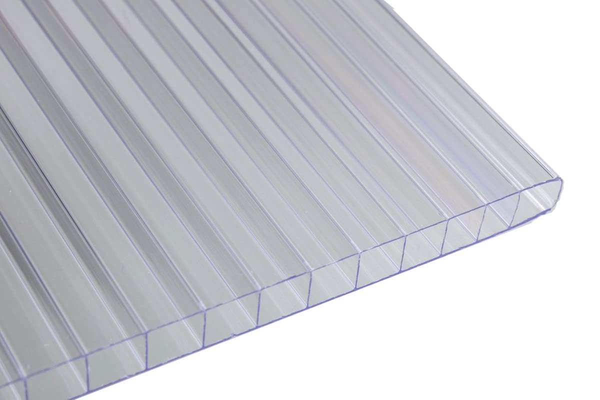Falken Design Polycarbonate Roof Panel Twinwall (Multiwall) Clear 48 in. x 96 in. x 1/4 in. (6MM) Thick (Set of 10)