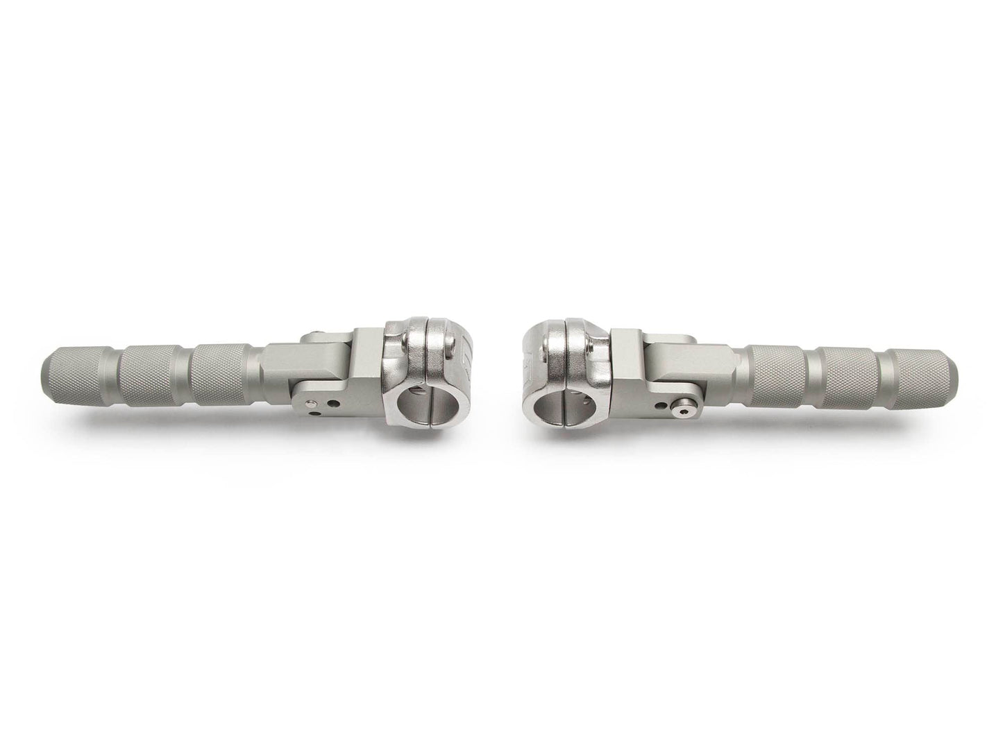 AltRider Universal Highway Pegs for Crash Bars Compatible With 1 Inch (25 mm) Diameter Bars - Heavy Duty, Rust-Resistant Motorcycle Foot Pegs with Non-Slip Clamp – Ideal for Long Rides - Silver