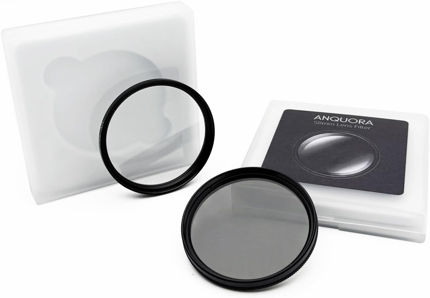 ANQUORA 58mm (2 APC-25 2 Lens Filter CPL + UV Filter Kit Pieces), Compatible with Lens Filter Phone Case, Includes