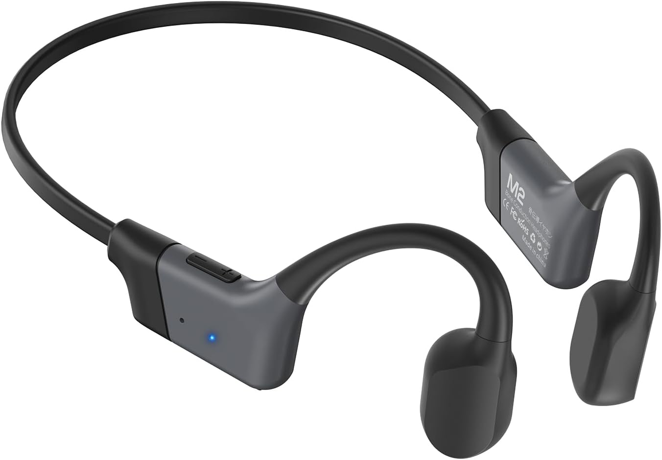 Rakklor 5.4 20 IPX5 Bone Conduction Headphones, Open-Ear Bluetooth Sport Headphones with Mic Hour Playtime, Waterproof