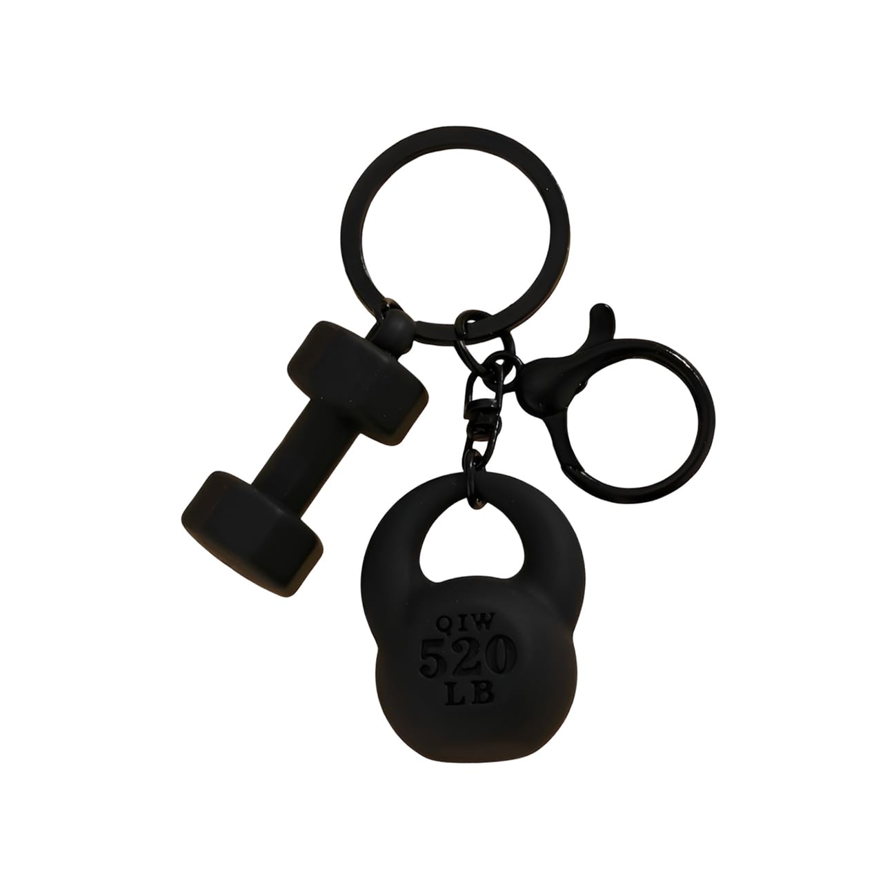 GKDFK Fitness Dumbbell Kettlebell Keychain Gym Key Chain Accessories Purse Backpack Bag Charms Gift for Women Men Gym Lovers (Black)