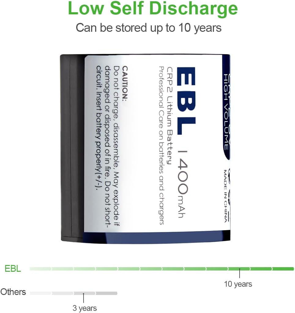 EBL CR-P2 6V 1400mAh, 223A DL223A EL223AP Lithium Photo Battery Compatible with for Camera Flash Units