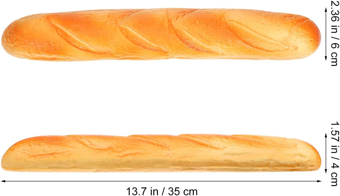 13.77 Inch Sosoport Pu Simulation Bread Model Fake Baguette Photo Prop Kitchen Decoration Bakery Display Teaching Tool