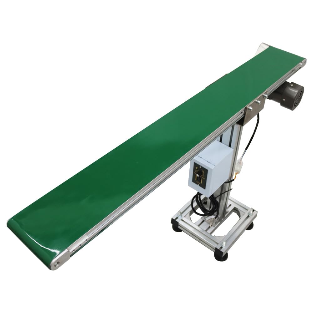 HayWHNKN Electric Conveyor Belts Systems 47x5.9inch Belt Conveyor Singel Row Leg Adjustable Speed PVC Belt Aluminum Frame