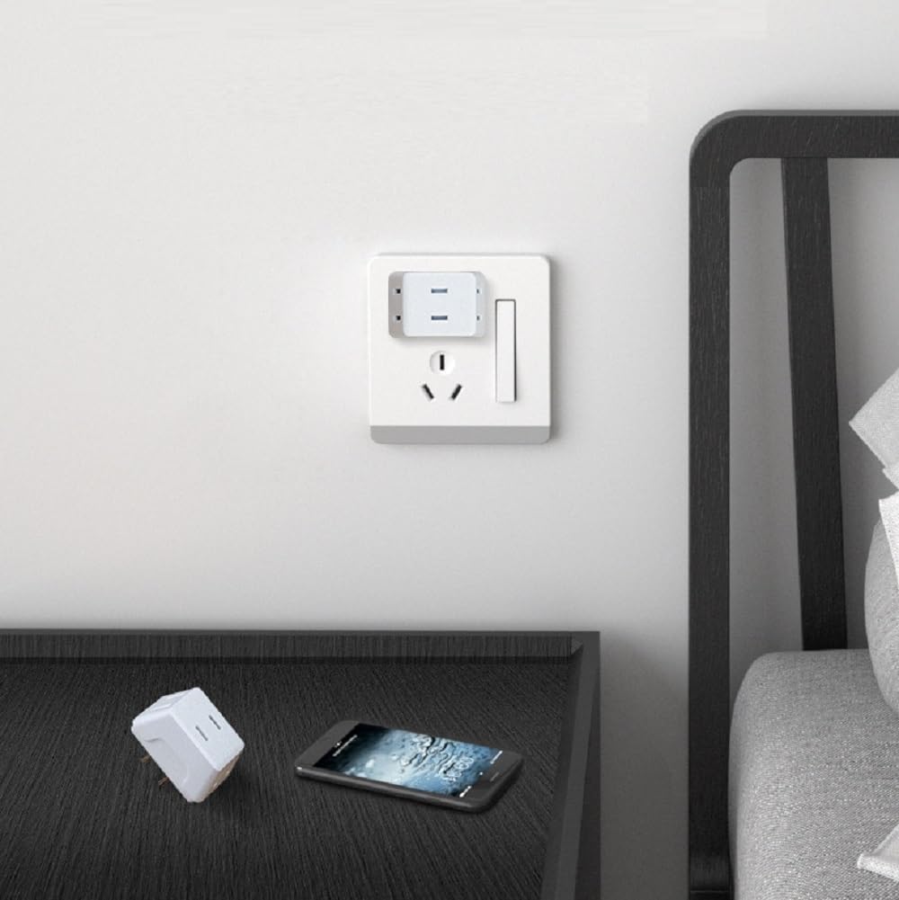 VEY14 3-in-1 2-Prong (4pcs) Mini Travel Outlet Adapter Power Converter, Portable Plug Wall Outlet Splitter