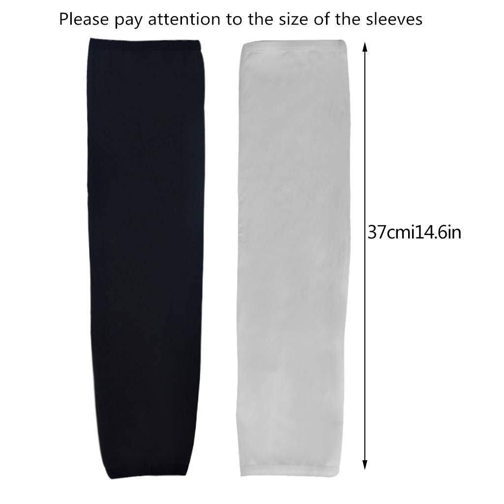10 Pairs Unisex Arm Sleeves, Arm Sleeves UV Sun Protection Cooling Sleeves for Women Youth Arm Cover Sleeves for Boys Girls Bike Riding Baseball Basketball Running Outdoors Activities, Black and White